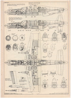 Dornier Do335 - 1/72 рисунок Артура Бентли, 600dpi «Скэйл Моделс», Том 6 номер 70, Июль 1975